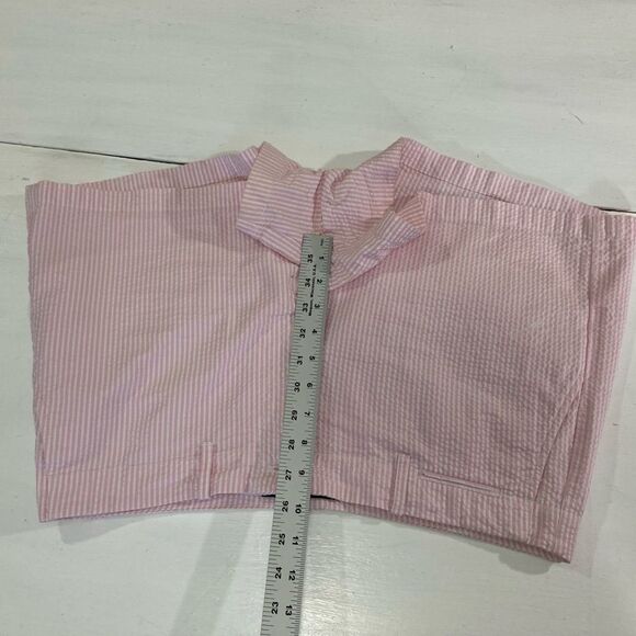 Polo Ralph Lauren Shorts Women’s 10 Pink White Stripe Seersucker Preppy - Picture 12 of 13